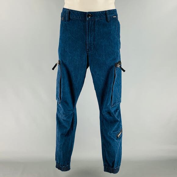 G-STAR Size 36 Indigo Solid Cotton Cargo Pockets Casual Pants - Picture 1 of 7